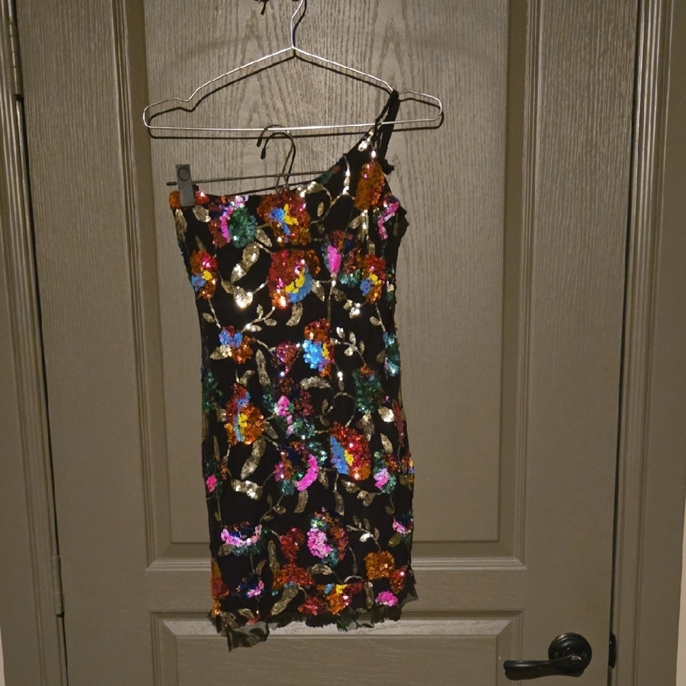 Sequin One-Shoulder Dress